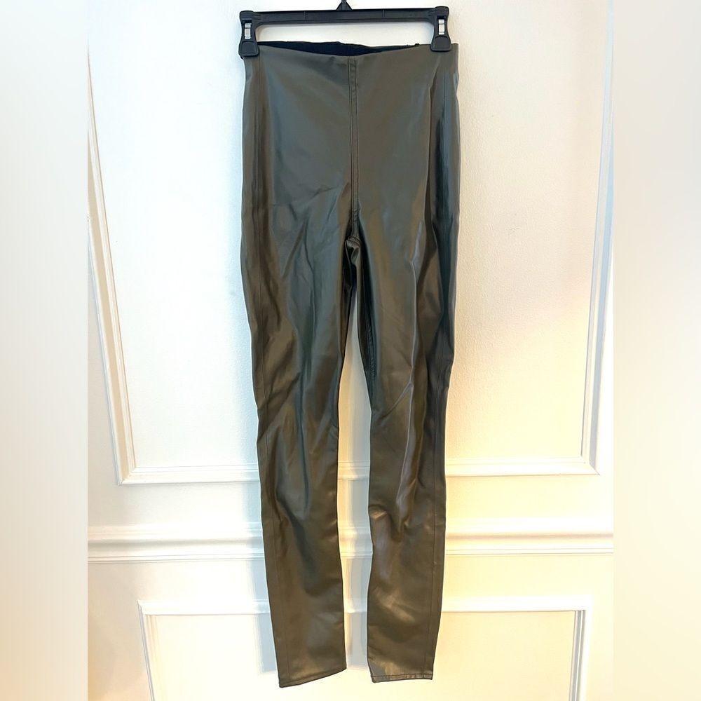 Rag and Bone Faux Leather Nina Pants‎ in Dark Green XS NWT